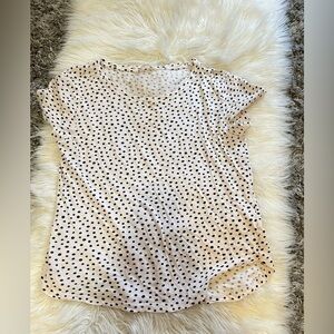 White polka dot shirt